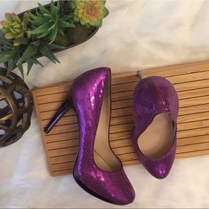 Cole Haan Purple Sequined Chelsea pumps